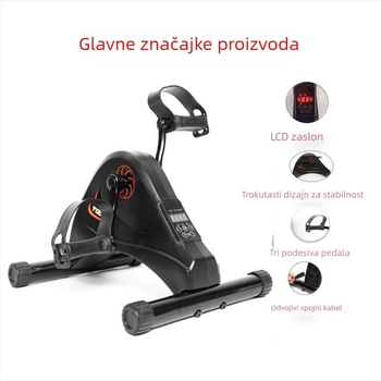 Električna eliptična mašina, stepper i bicikl za trening gornjih i donjih udova, s protukliznim rukohvatima i pedalama