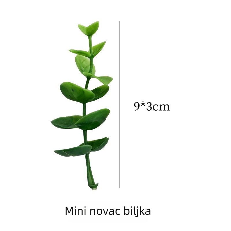 Umjetni listovi eukaliptusa i listovi novca za dekor dnevnog boravka i blagovaonice, mekani PVC, prilagodljivo