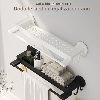 Višenamjenski sklopivi držač za ručnike, zidni, bez bušenja, kupaonica
