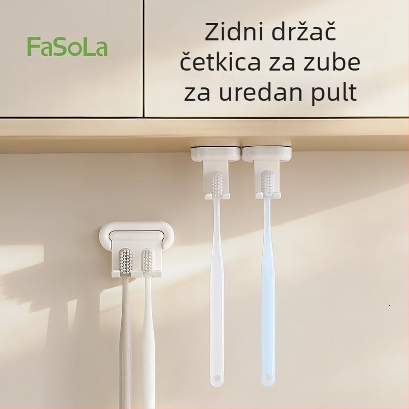 FaSoLa držač četkice za zube, preklopni, bez bušenja, zidni ormar kupaonice ispod ogledala