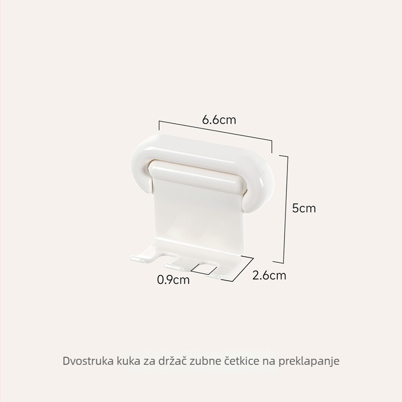 FaSoLa držač četkice za zube, preklopni, bez bušenja, zidni ormar kupaonice ispod ogledala