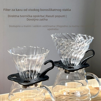V60 set za kavu od borosilikatnog stakla, otporan na toplinu, uz držač i staklenu posudu za posluživanje