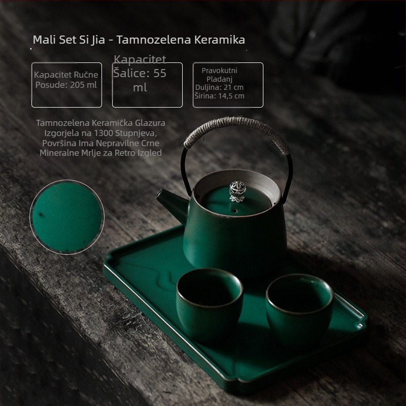 Shang Yan retro Kung Fu čajni set za dom – minimalistički keramički čajnik i dvije šalice