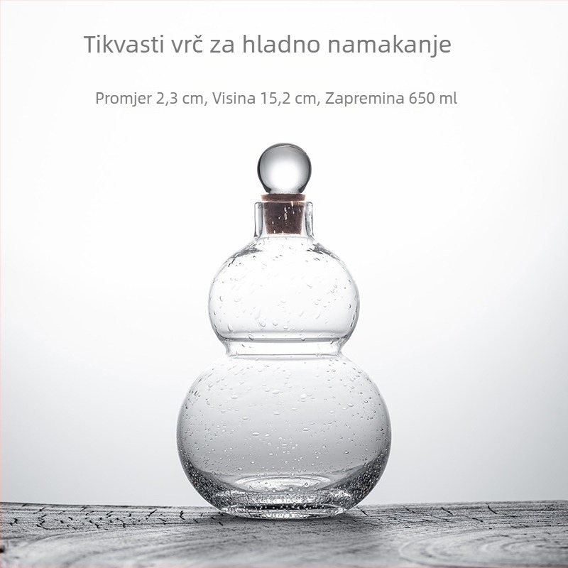 Staklena tikvasta čajnik, proziran za hladnu infuziju čaja, kineskim stilom čajna boca za hladnu ekstrakciju zelenog čaja, elegant kućni set za čaj