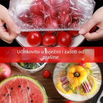 Zidno postavljeni set poklopaca za zdjele s jednokratnom plastičnom folijom
