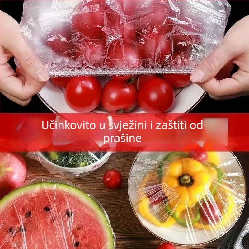 Zidno postavljeni set poklopaca za zdjele s jednokratnom plastičnom folijom