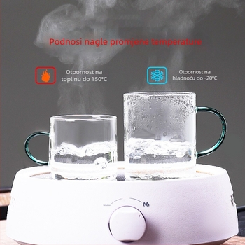 Set staklenih šalice za čaj otporan na visoke temperature, debeli i proziran, za kućnu upotrebu