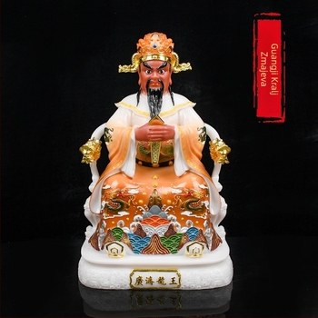 Statua Bodhisattva Kral Dragon iz bijelog mramora za kućni oltar, Statua Boga bogatstva Dragon Five Lords s planine Wutai – veleprodaja