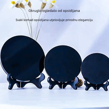 Obsidijan Feng Shui disk ukras za dom i ured