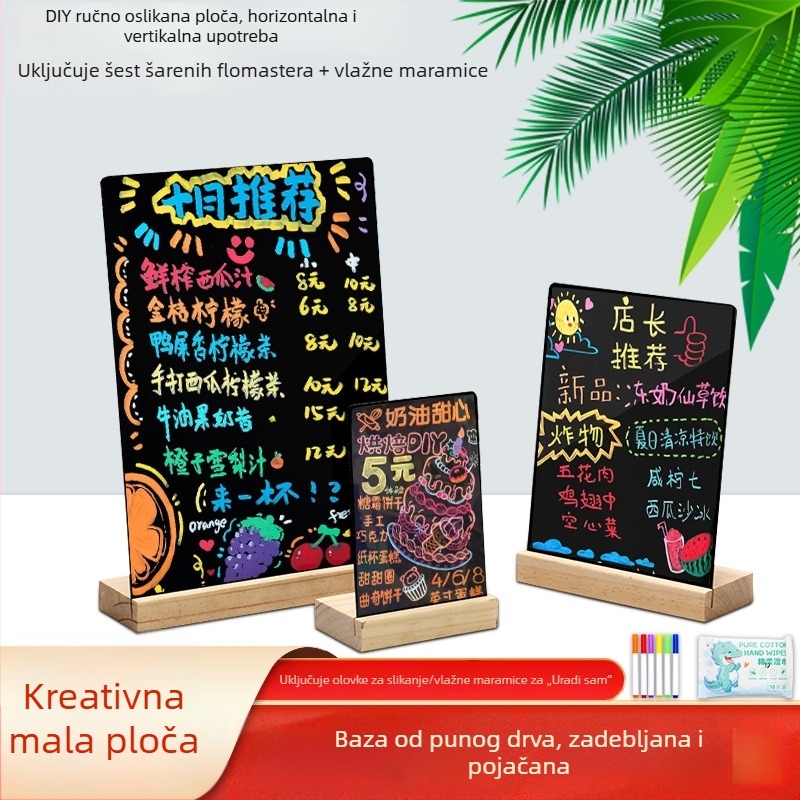 Mala kredna ploča s ručno napisanim jelovnikom i cijenama, stolni plakat za štand