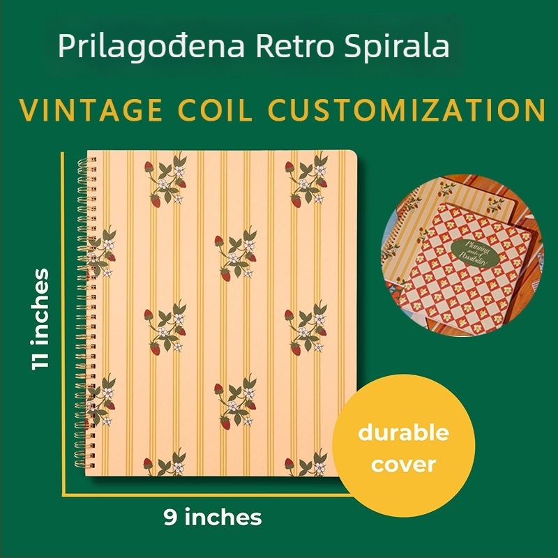 Prilagođena retro spiralna bilježnica za učenje i planiranje, A5 planer