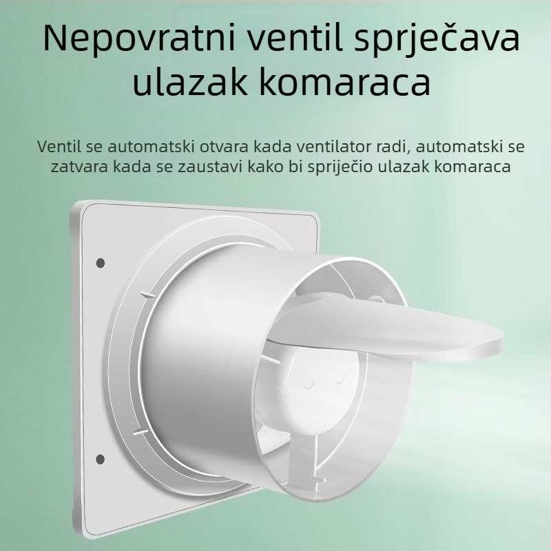 Zidni ventilator za kupaonicu i kuhinju, okrugli, snažan, tih