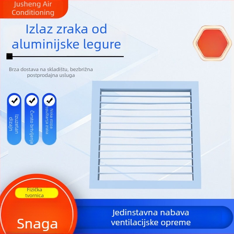 ABS kvadratni ventil za izlaz zraka i povrat zraka za radionicu, jednoslojni i dvostruko slojni, kišna lamelna otvor za centralnu klimatizaciju