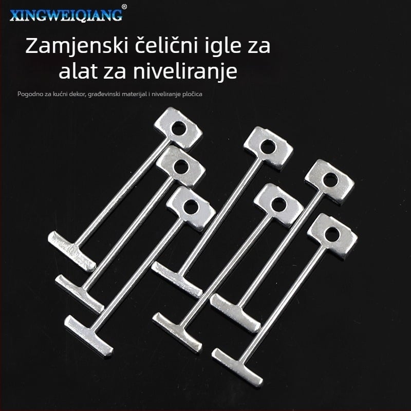 Alat za poravnavanje pločica s čeličnom iglom i galvaniziranom iglom u obliku slova I, pribor za pozicioniranje pločica