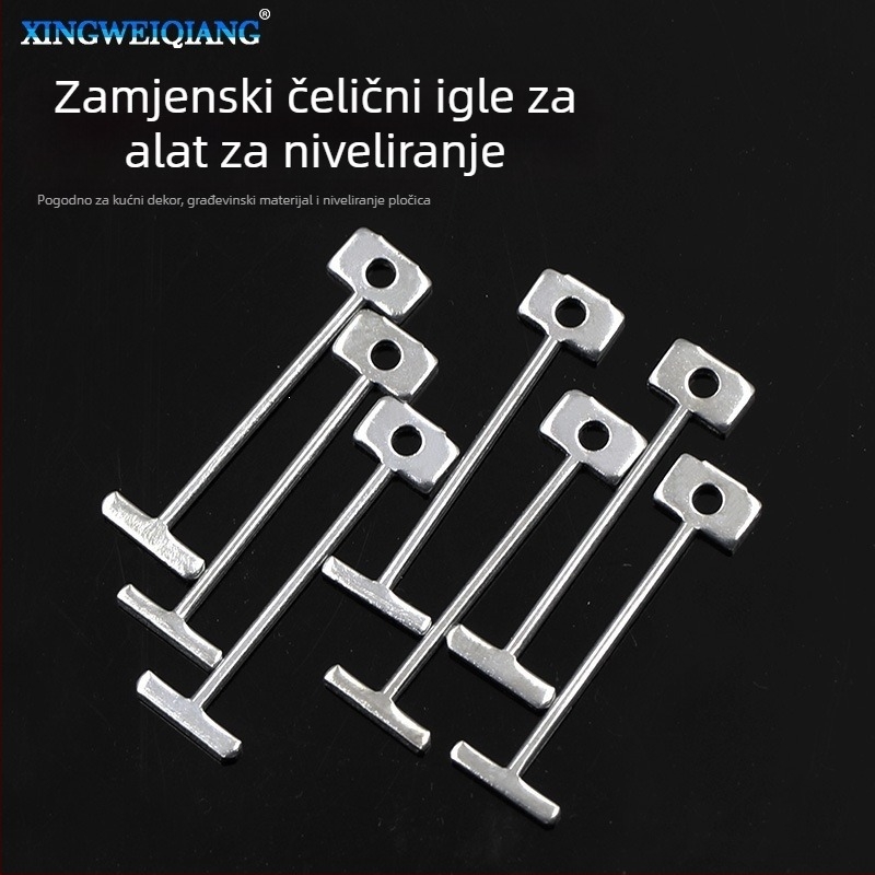 Alat za poravnavanje pločica s čeličnom iglom i galvaniziranom iglom u obliku slova I, pribor za pozicioniranje pločica