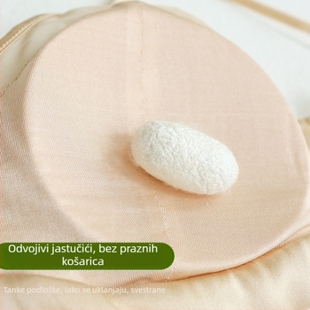 Ženski svileni grudnjak bez čeličnih obruča, udoban, lagana ljetna verzija, franucuzske trokutaste košarice, za male grudi, tanke naramenice