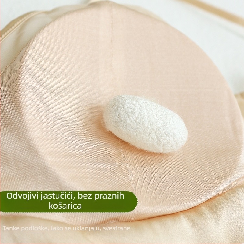 Ženski svileni grudnjak bez čeličnih obruča, udoban, lagana ljetna verzija, franucuzske trokutaste košarice, za male grudi, tanke naramenice