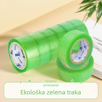 Prozirna zelena traka za pakiranje, velika rola, širina 5,5 cm, za zatvaranje i pakiranje