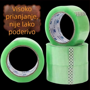Prozirna zelena traka za pakiranje, velika rola, širina 5,5 cm, za zatvaranje i pakiranje