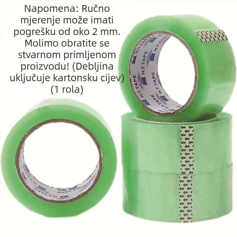 Prozirna zelena traka za pakiranje, velika rola, širina 5,5 cm, za zatvaranje i pakiranje