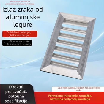 Aluminijska gril za zrak s prilagodljivom jednoslojnom ili dvostrukom rešetkom za povrat zraka, sustav svježeg zraka, lamelirana ventilacija, kišootporni izlaz