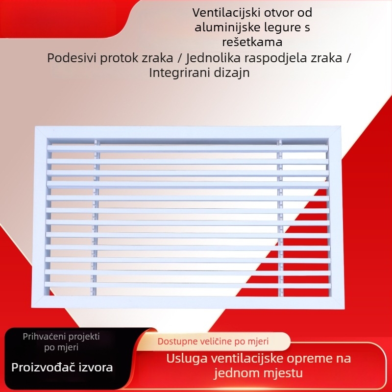 Aluminijski ventil za središnje klimatiziranje s prozračnom dvostrukom vanjskom žaluzijom, vodootporan i otporan na hrđu