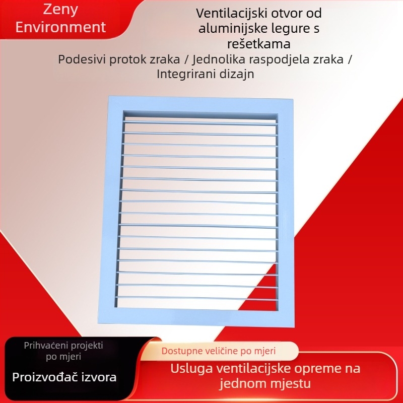 Aluminijski ventil za središnje klimatiziranje s prozračnom dvostrukom vanjskom žaluzijom, vodootporan i otporan na hrđu
