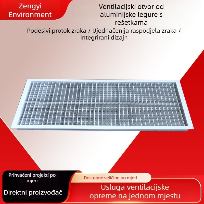 Aluminijski ventil za središnje klimatiziranje s prozračnom dvostrukom vanjskom žaluzijom, vodootporan i otporan na hrđu