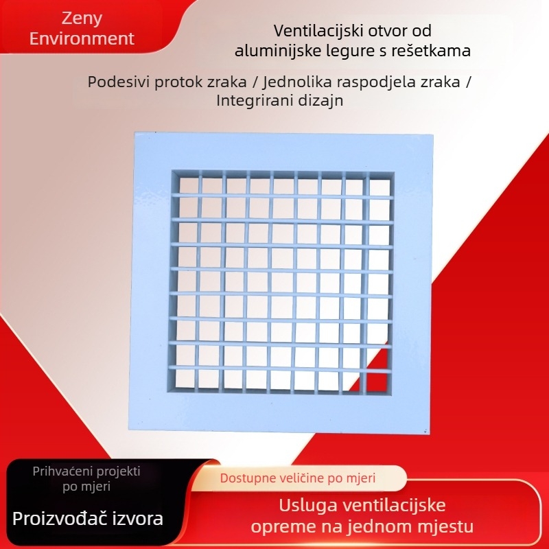 Aluminijski ventil za središnje klimatiziranje s prozračnom dvostrukom vanjskom žaluzijom, vodootporan i otporan na hrđu