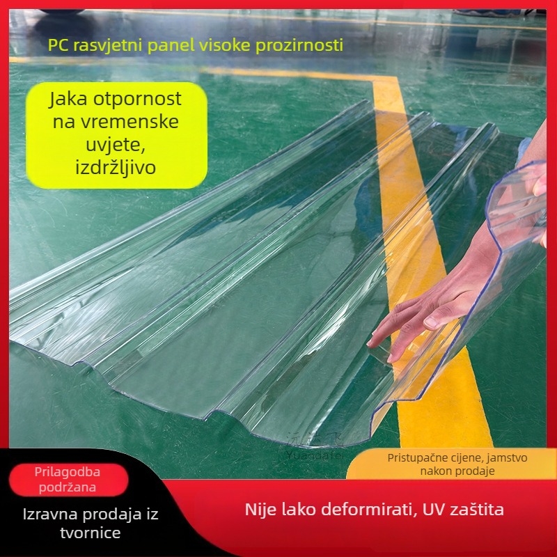 Prilagođeni 900-type transparentni PC polikarbonatni valoviti panel za krovno osvjetljenje