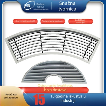 Zakrivljeni izlaz zraka od ABS-a s rešetkom od aluminijske legure, jednoslojni