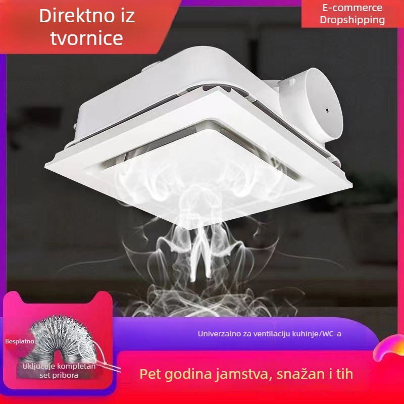 Northern Fir DDPQS01070 Stropni ispušni ventilator za kupaonicu i kuhinju, tih i snažan