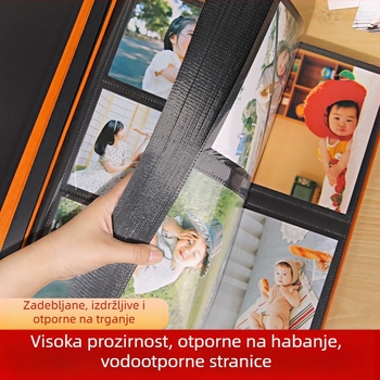 Album za fotografije za parove s umetnutim stranicama, laminirana kožna korica, velik kapacitet, 600 unutarnjih stranica, za fotografije veličine 3 inča