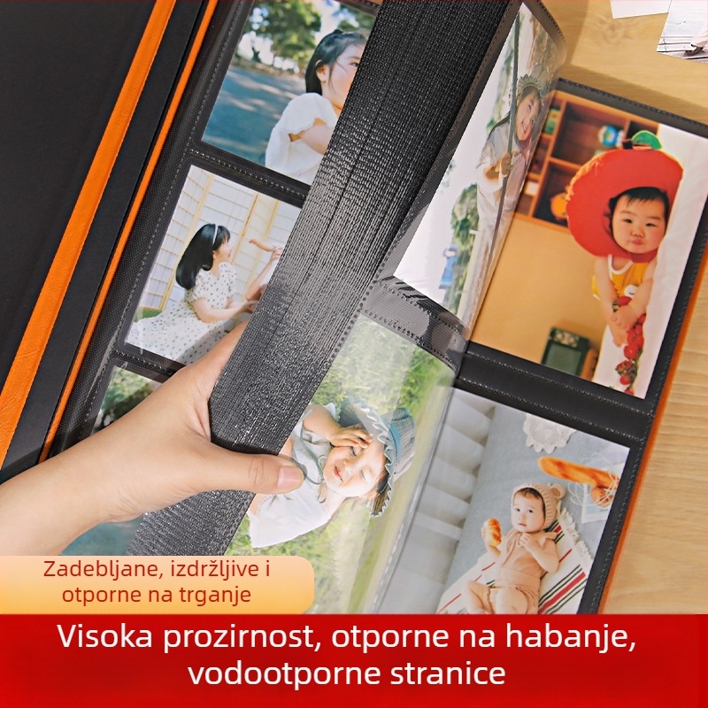 Album za fotografije za parove s umetnutim stranicama, laminirana kožna korica, velik kapacitet, 600 unutarnjih stranica, za fotografije veličine 3 inča