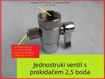 Ventil s jednim rezom za pročistač vode, stolni vodovod, slavina za prebacivanje
