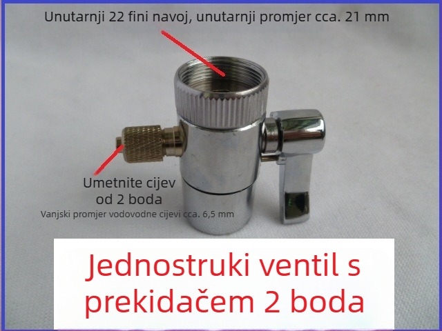 Ventil s jednim rezom za pročistač vode, stolni vodovod, slavina za prebacivanje