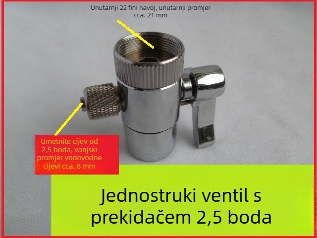 Ventil s jednim rezom za pročistač vode, stolni vodovod, slavina za prebacivanje