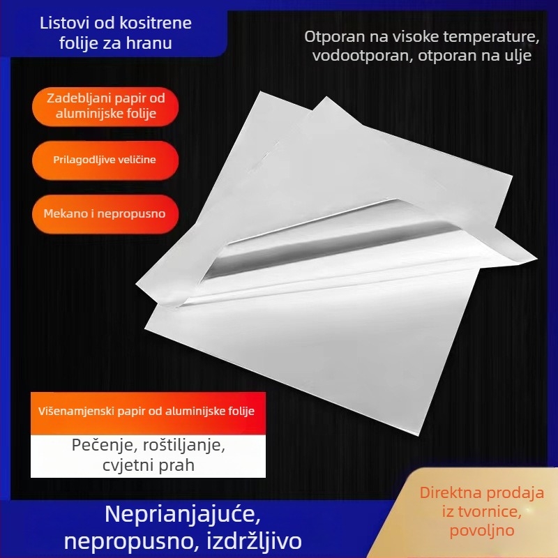 Listovi aluminijske folije za roštiljanje, pečenje i kuhanje na zraku
