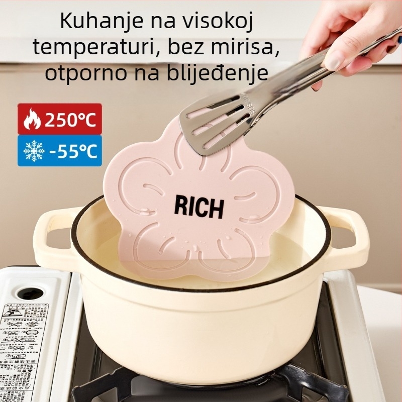 Kružna silikon podloga otporna na visoke temperature za kuhinju, za šalice, zdjele, tanjure, lonce i kaserole.