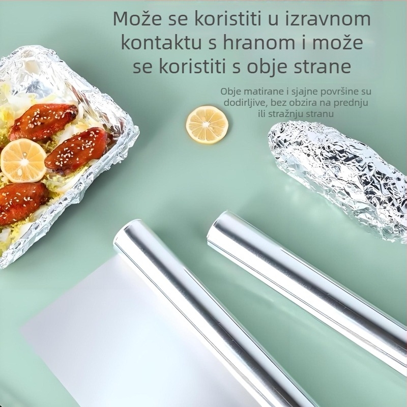 Aluminijska folija za hranu, debela, u kutiji, pogodan za pećnicu i air fryer