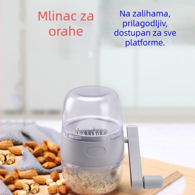 Ručni kuhinjski procesor za bademe, orahe i druge orašaste plodove; sjeckalica za povrće; preša za češnjak; mlinac za meso