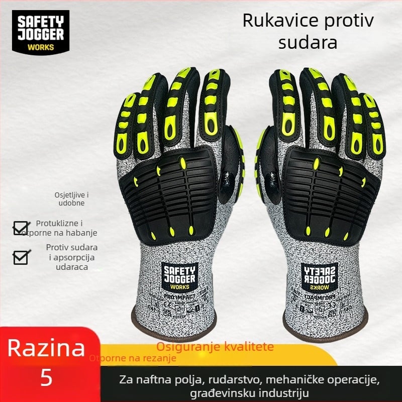 Rukavice protiv sudara, Razina 5 otporne na rezanje, Za popravak automobila, Deblje, Otporne na trošenje, Apsorbiraju udarce