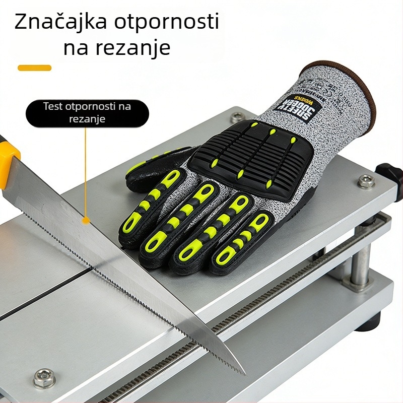Rukavice protiv sudara, Razina 5 otporne na rezanje, Za popravak automobila, Deblje, Otporne na trošenje, Apsorbiraju udarce