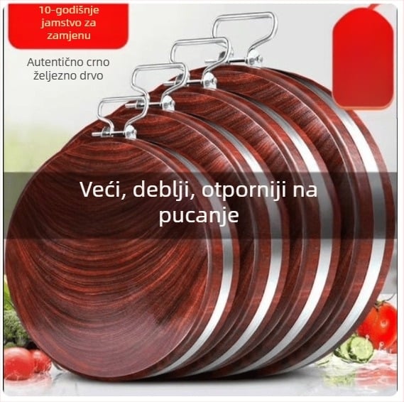 Importirana daska za rezanje od željezino drveta, masivna drvena daska za kućnu upotrebu, izdržljiva, otporna na rezanje, cijeli komad drveta, protuklizna i otporna na plijesan