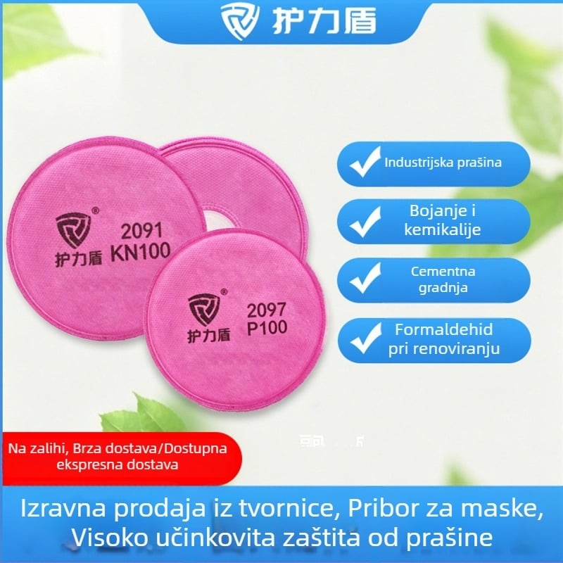Filtr aktivnog ugljena za masku, filtriranje prašine i plinova, P1, kompatibilan s maskama 6200/6800/7502, materijal mikrovlakana