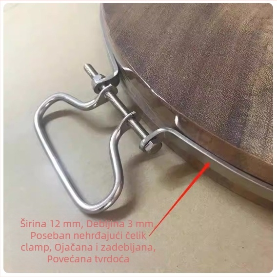 Ekstra široka i debela daska za rezanje od nehrđajućeg čelika s ojačanim čeličnim prstenom, otporna na pucanje.