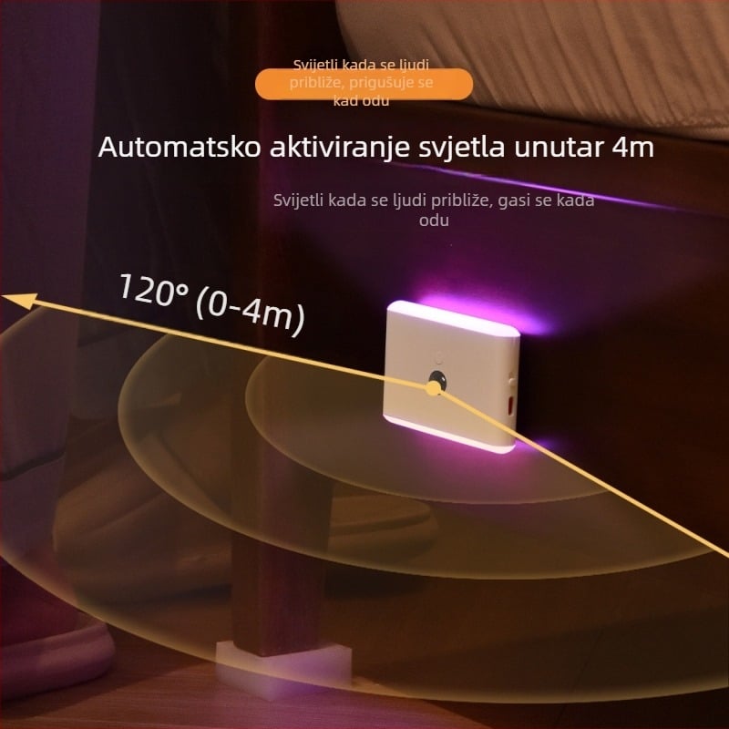 Noćna lampica s senzorom pokreta, pametno punjenje, magnetska LED sa IR bojama