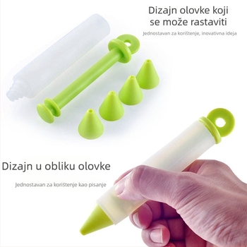 Set od 4 silikonske dekorativne olovke za ukrašavanje torti
