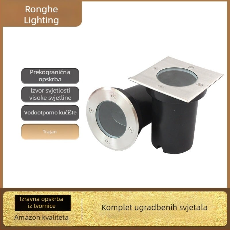 Set za osvjetljenje ugrađeno u tlo za vanjsku upotrebu, vodootporan COB izvor svjetla, ugrađeni dodaci za travnjak