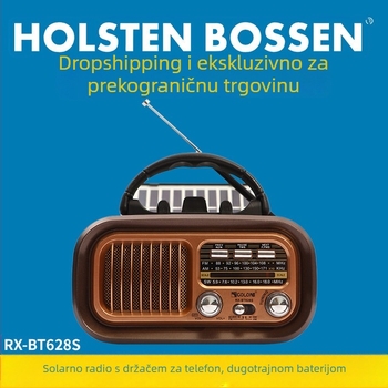 Prijenosni retro Bluetooth zvučnik sa slotom za karticu, više sučelja, solarno napajanje, vanjski bežični zvučnik